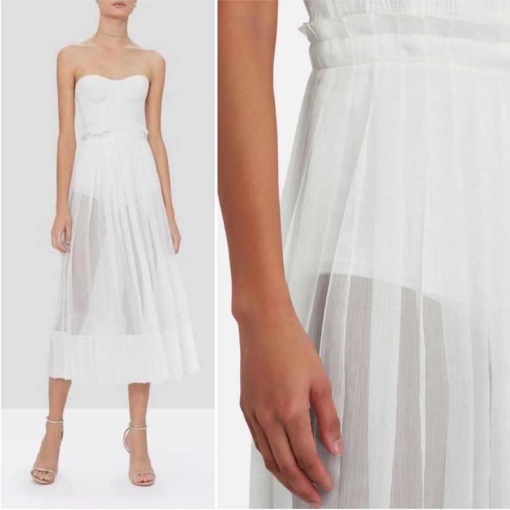 Alexis Inasia Dress white Sheer Bustier Strapless/Spaghetti Strap